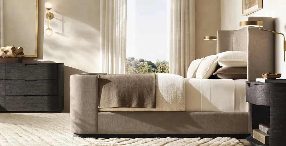 Lit Oloron en tissu queen size, vue 4 sur 4