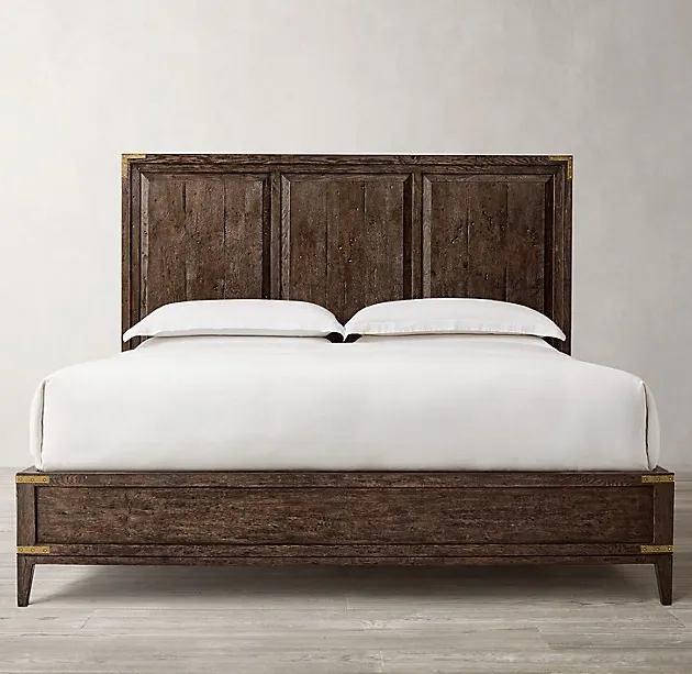 Lit Paimpol en tissu et chêne queen size, vue 2 sur 4