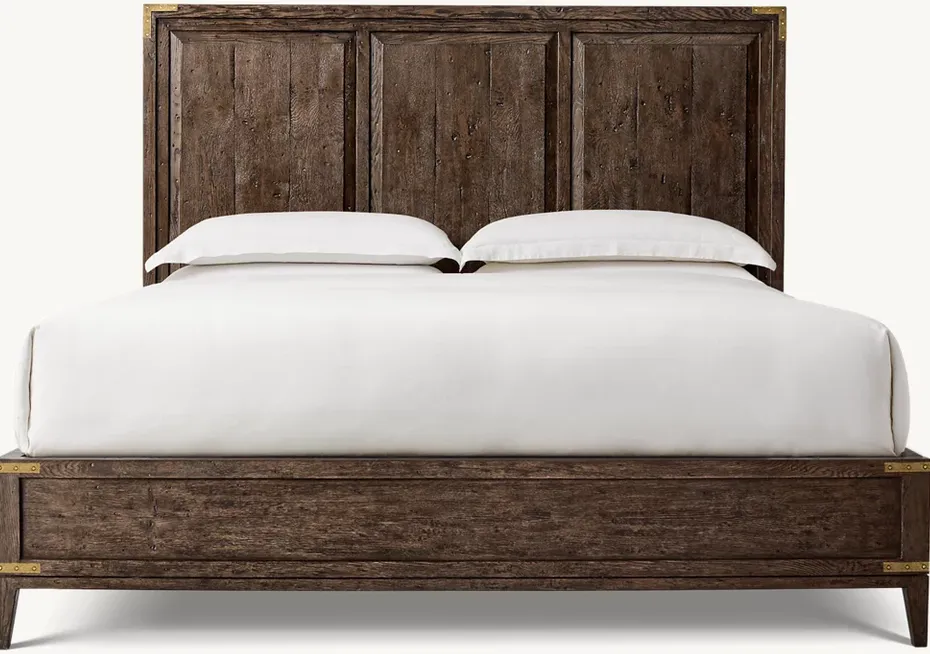 Lit Paimpol en tissu et chêne queen size, vue 3 sur 4