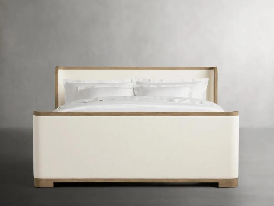 Lit Romans en tissu et bois massif king size, vue 2 sur 5