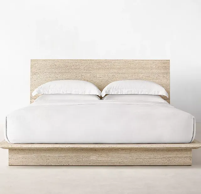 Lit Ruoms en chêne queen size — lits