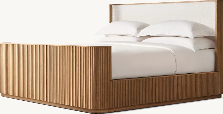 Lit Salernes en chêne king size, vue 3 sur 5