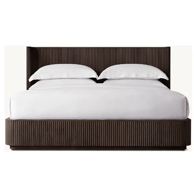 Lit Salies en chêne noir king size — lits