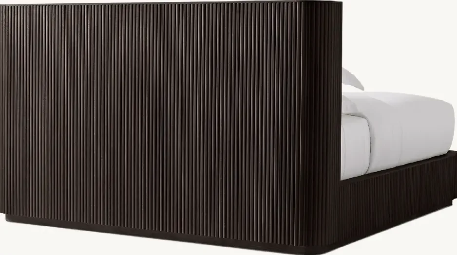 Lit Salies en chêne noir king size, vue 5 sur 6