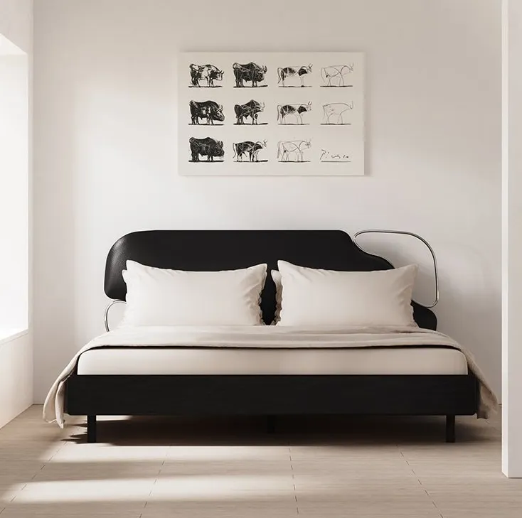 Lit Sare en bois massif king size, vue 2 sur 6