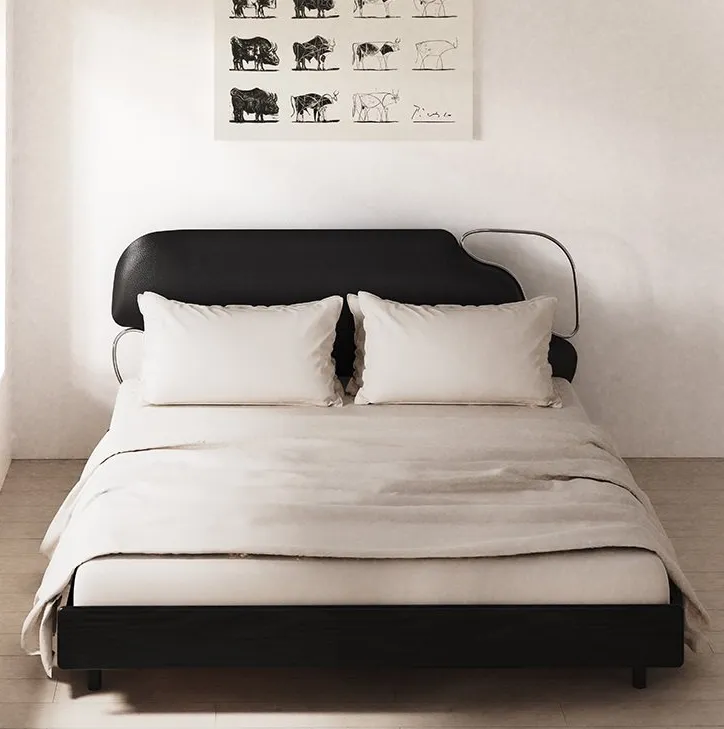 Lit Sare en bois massif king size, vue 5 sur 6