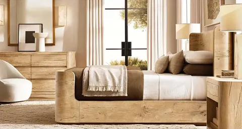 Lit Sommières en chêne king size — lits