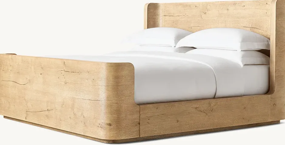 Lit Sommières en chêne king size, vue 3 sur 6
