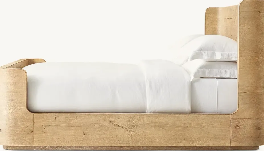 Lit Sommières en chêne king size, vue 4 sur 6
