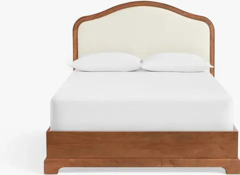 Lit Tende en tissu et bois massif brun — lits