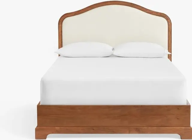 Lit Tende en tissu et bois massif brun — lits