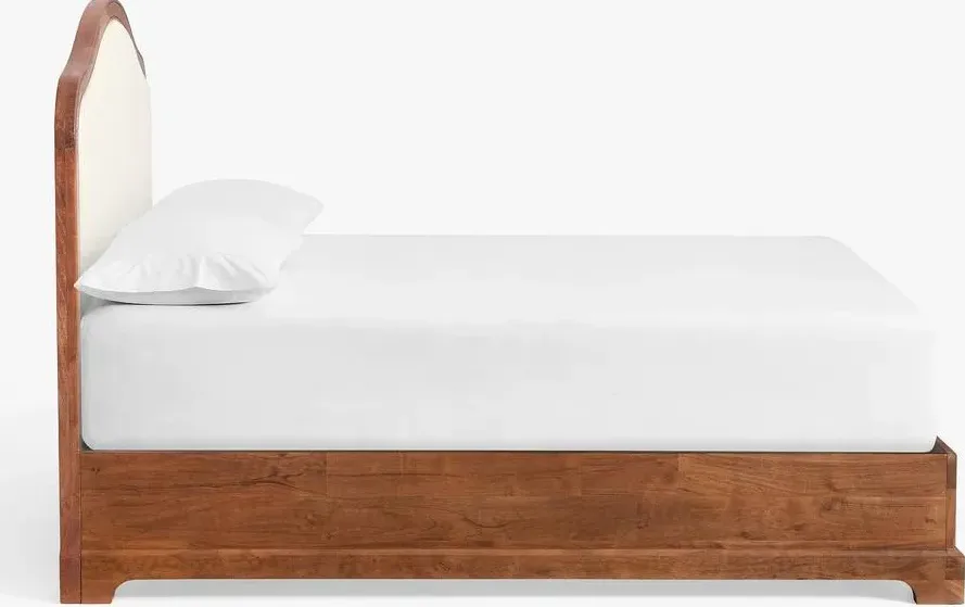 Lit Tende en tissu et bois massif brun, vue 2 sur 4