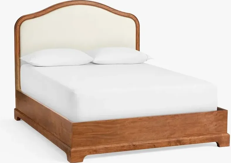 Lit Tende en tissu et bois massif brun, vue 3 sur 4