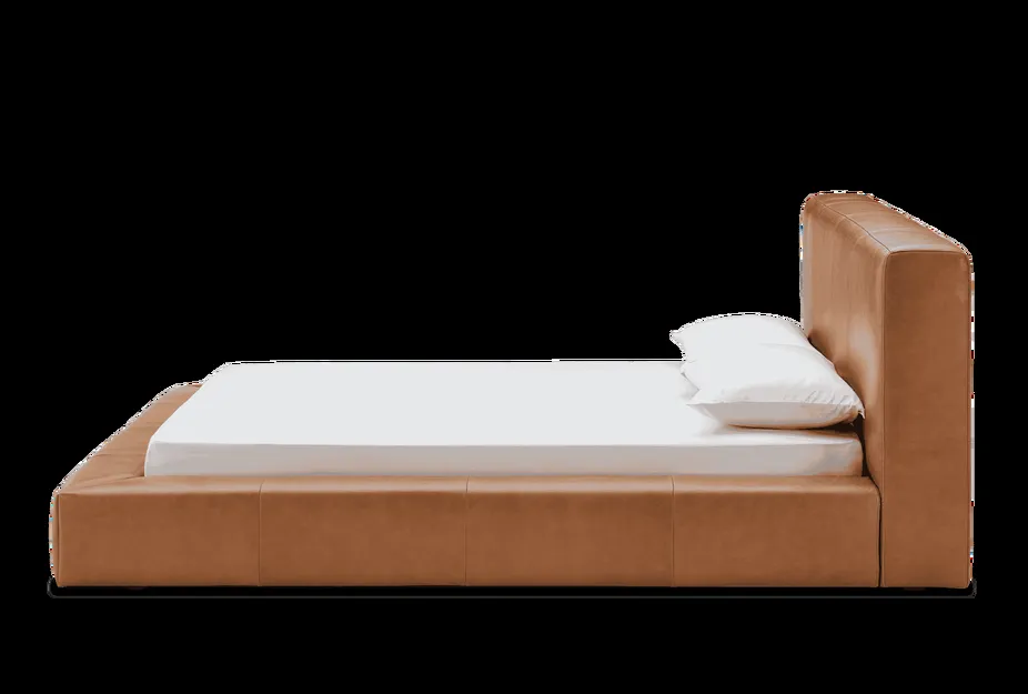 Lit Veules en cuir brun king size, vue 2 sur 6