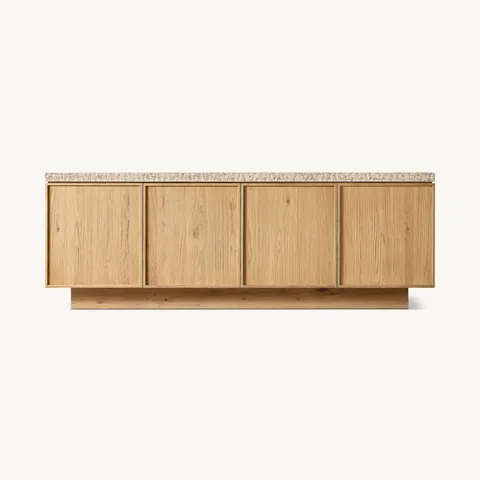 Meuble de rangement Aigues en chêne 4 portes — meubles de rangement