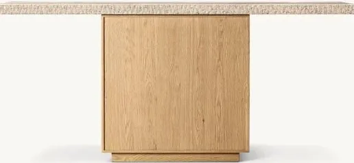Meuble de rangement Annonay en bois massif et travertin 4 portes, vue 5 sur 5