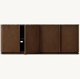 Meuble de rangement Fayence en bois massif 4 portes, vue 2 sur 5