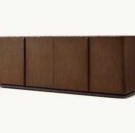 Meuble de rangement Fayence en bois massif 4 portes, vue 3 sur 5