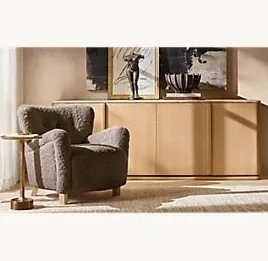 Meuble de rangement Fayence en bois massif 4 portes, vue 5 sur 5