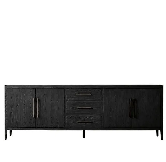 Meuble de rangement Navarrenx en chêne 4 portes, collection meubles de rangement ELWOOD HOME