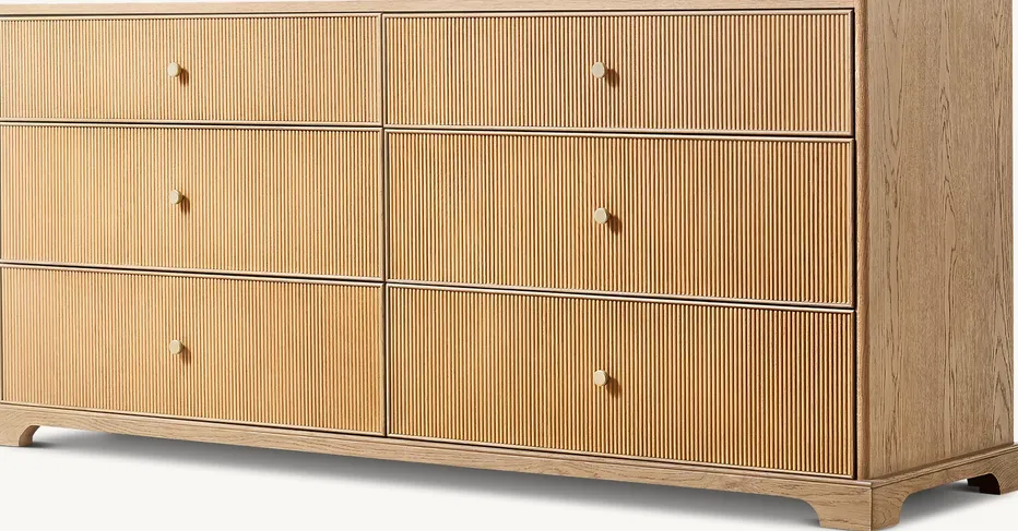 Meuble de rangement Névache en chêne 6 tiroirs, vue 2 sur 4