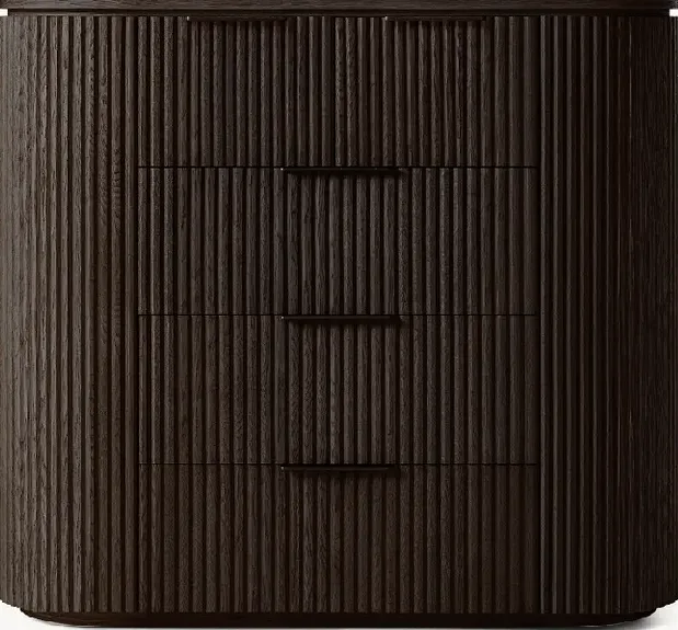 Meuble de rangement Vogüé en chêne noir 5 tiroirs, collection meubles de rangement ELWOOD HOME