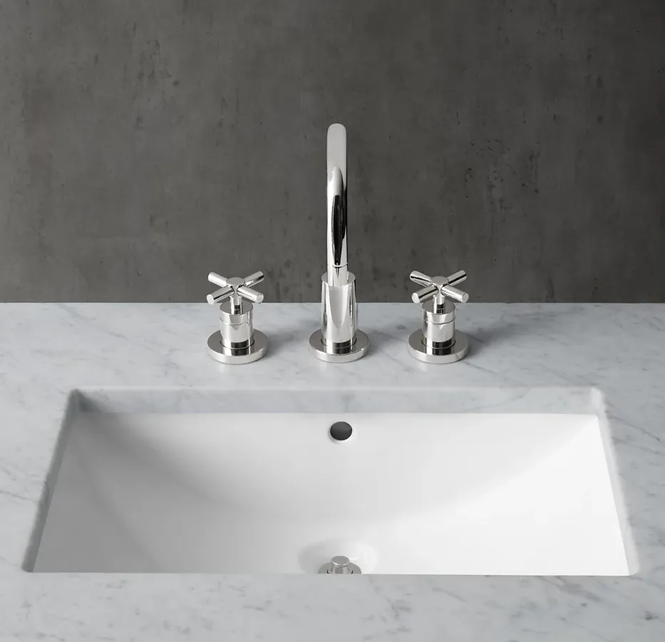 Meuble-lavabo de salle de bain en chêne blanc américain sablé, vue 5 sur 6