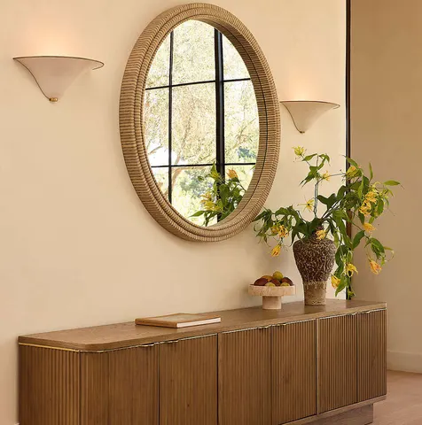 Meuble TV Bonnieux en placage de chêne 6 tiroirs — meubles tv