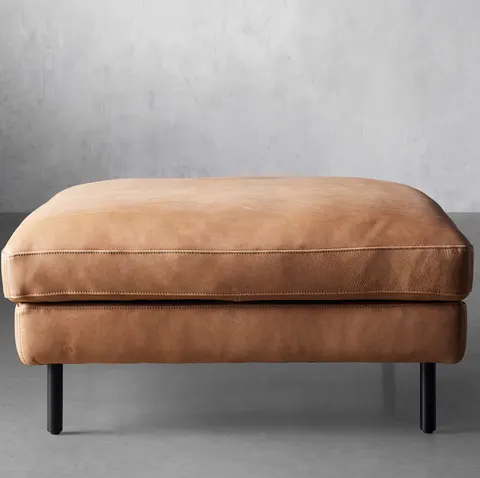 Pouf Gordes en cuir — poufs et repose-pieds