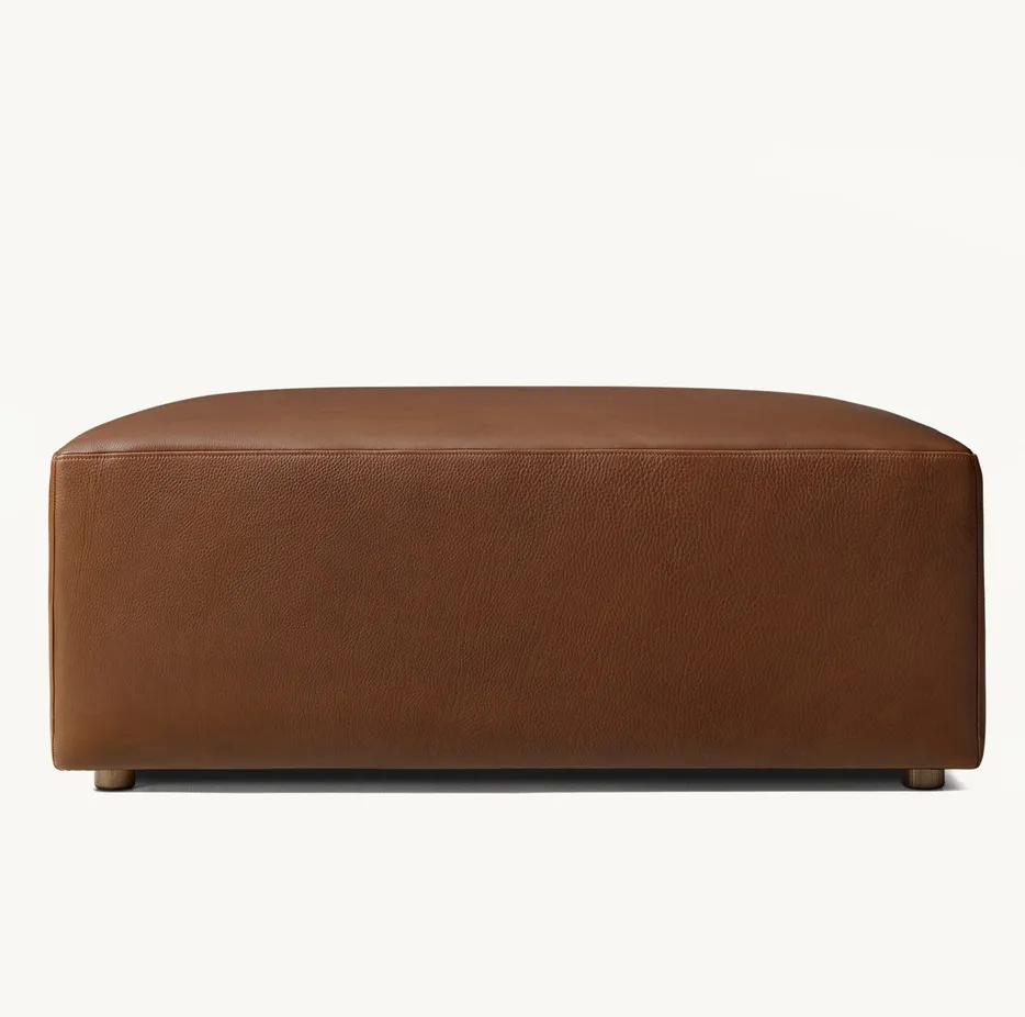 Pouf Sète en cuir, vue 3 sur 4