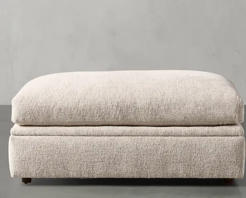 Pouf Uzès en tissu gris — poufs et repose-pieds