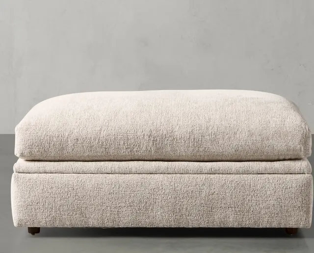 Pouf Uzès en tissu gris — poufs et repose-pieds