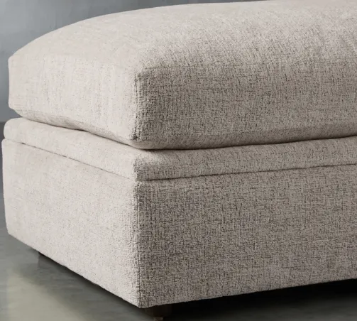 Pouf Uzès en tissu gris, vue 4 sur 6