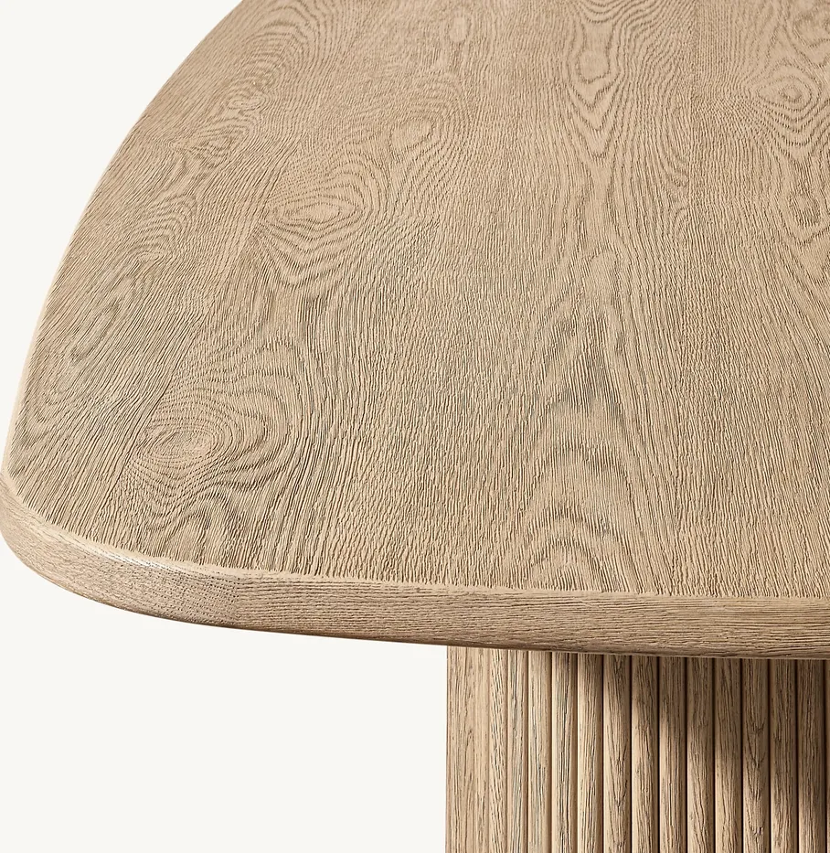 Table à manger Arcachon en placage de chêne, vue 2 sur 6