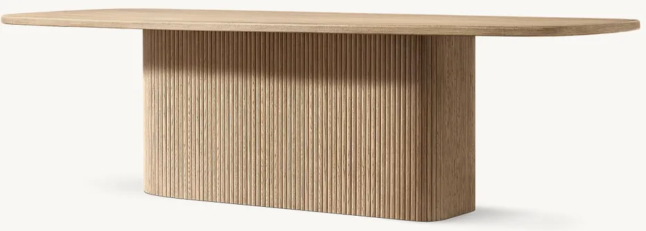 Table à manger Arcachon en placage de chêne, vue 3 sur 6