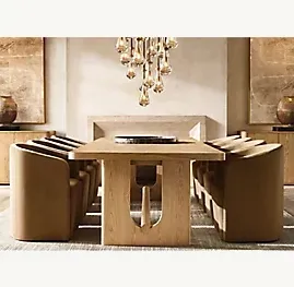 Table à manger Autoire en bois massif, vue 3 sur 6