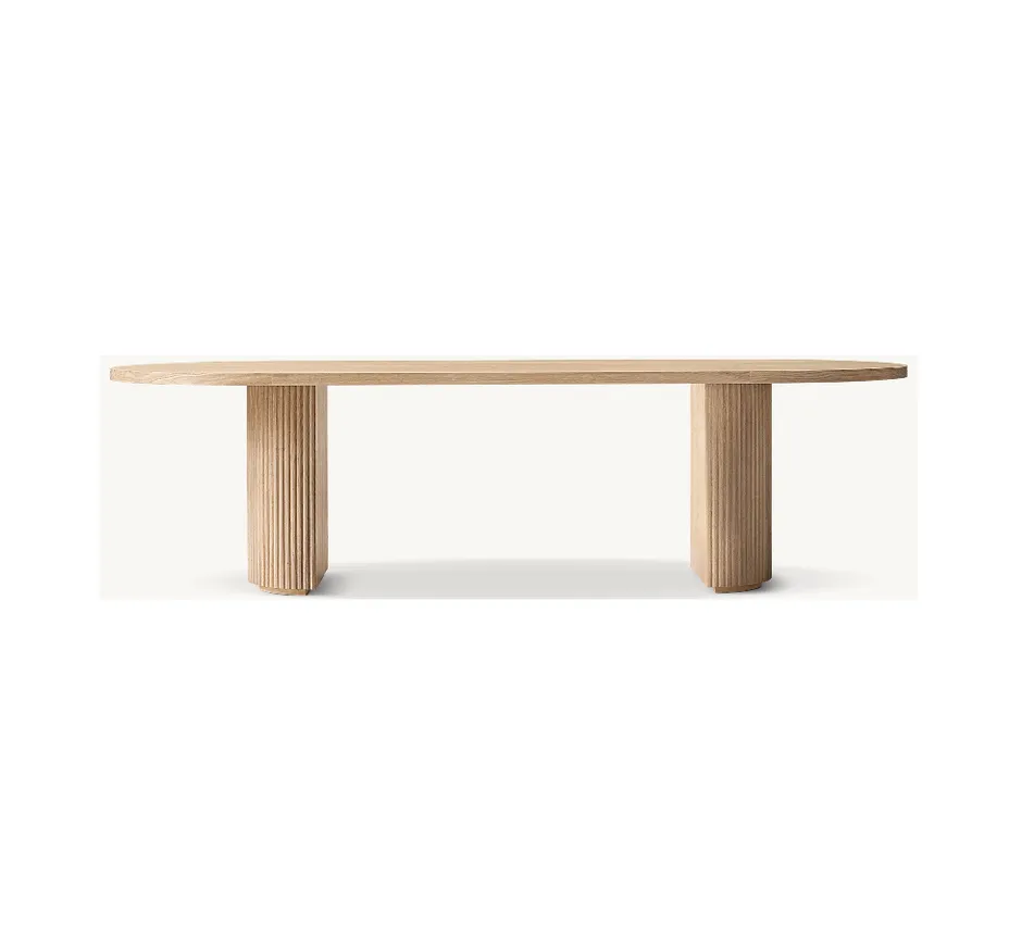 Table à manger Capbreton en chêne blanc, vue 2 sur 6