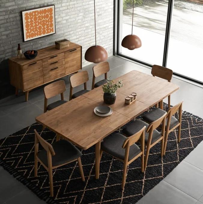 Table à manger Cordon en chêne, vue 3 sur 6