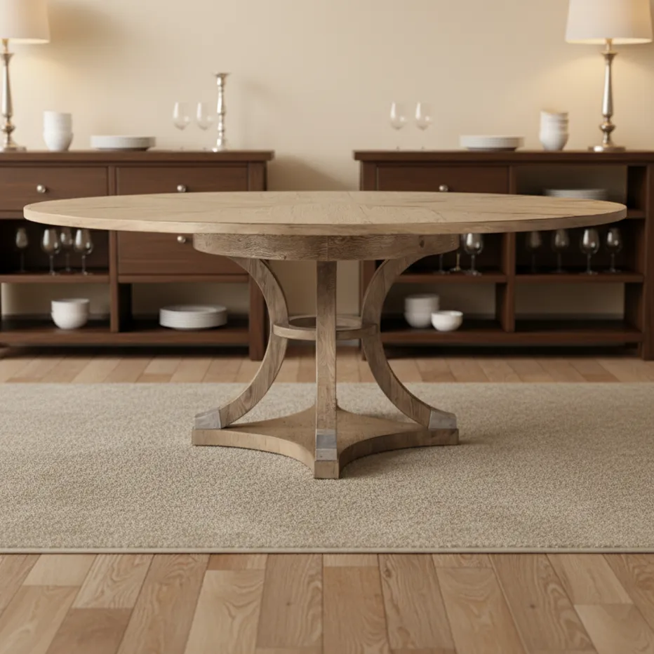 Table à manger Dieulefit en bois massif, vue 2 sur 4