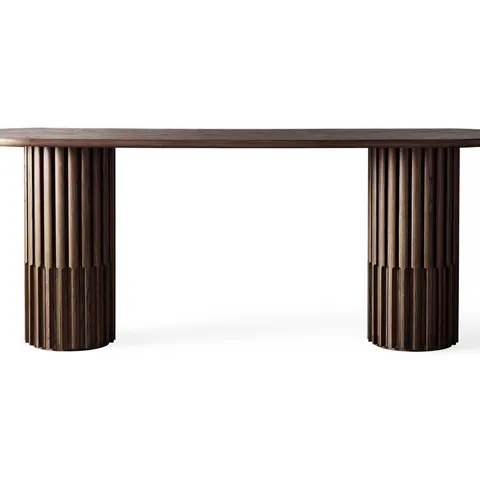 Table à manger Grignan en bois massif noir — tables à manger