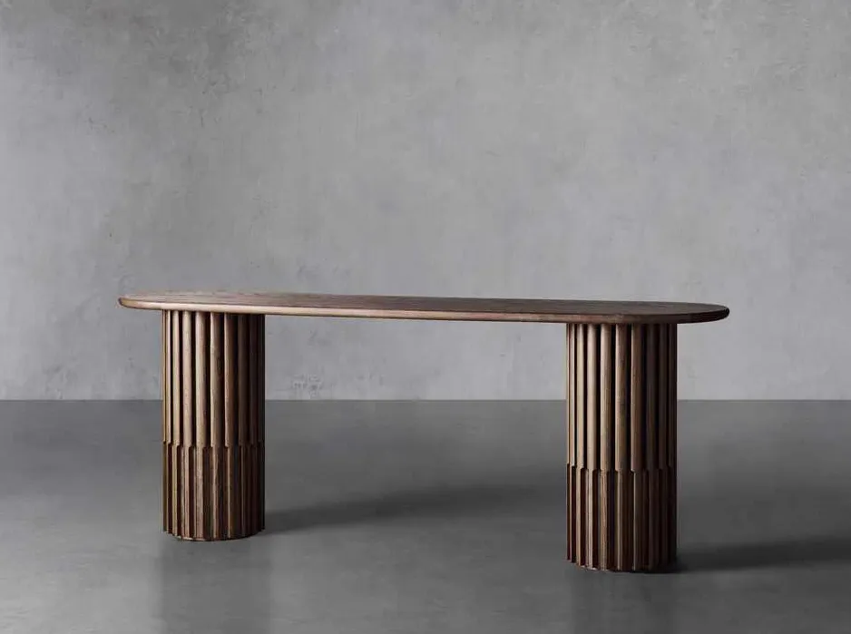 Table à manger Grignan en bois massif noir, vue 4 sur 6