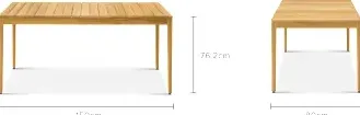 Table à manger Lagrasse en teck, vue 4 sur 5