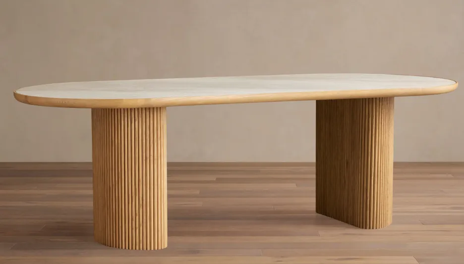 Table à manger Ménerbes en marbre, vue 2 sur 4
