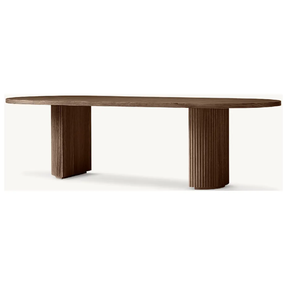 Table à manger Mimizan en chêne noir, vue 4 sur 6