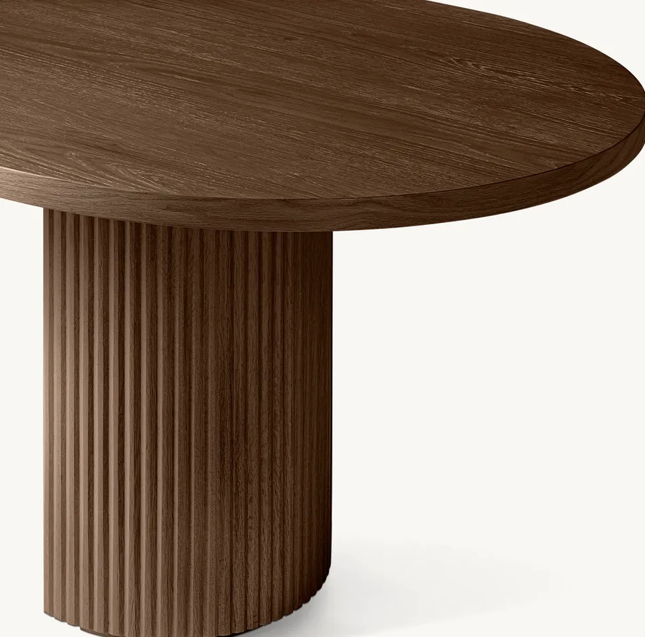 Table à manger Mimizan en chêne noir, vue 5 sur 6