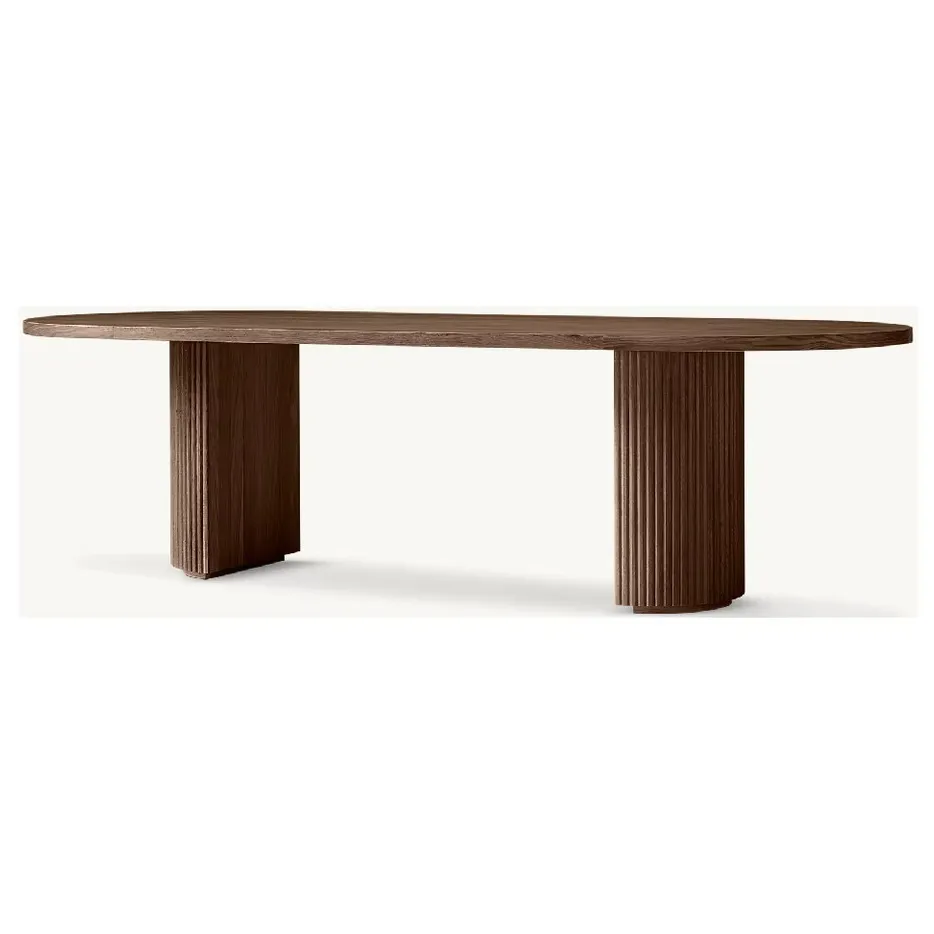Table à manger Mimizan en chêne noir, vue 6 sur 6