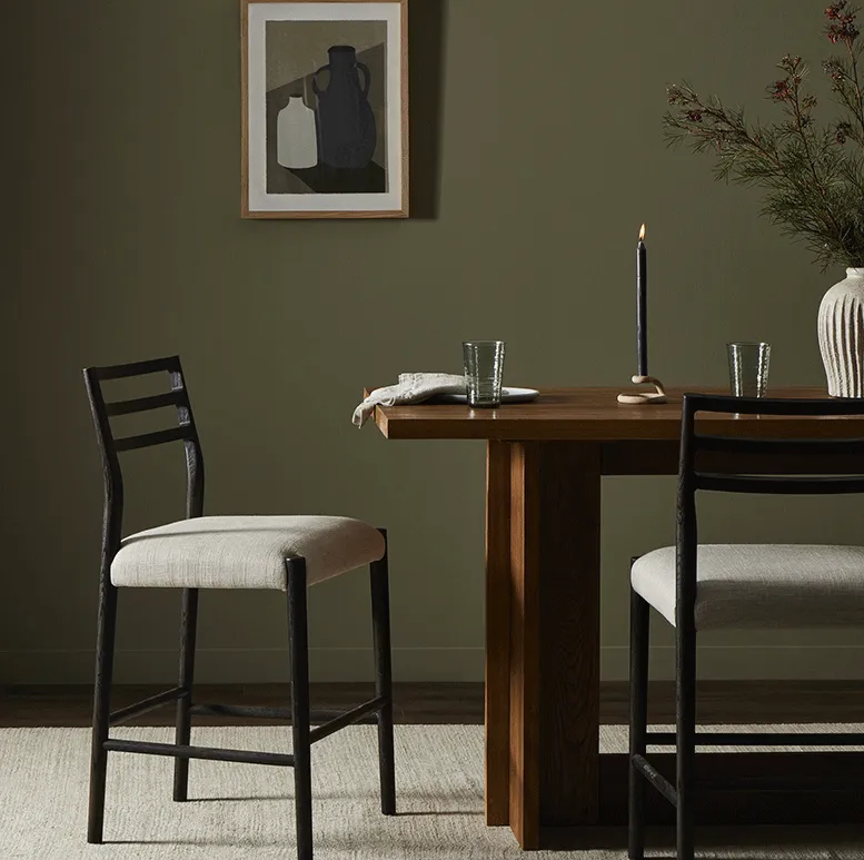 Table à manger Névache en chêne brun, vue 2 sur 5