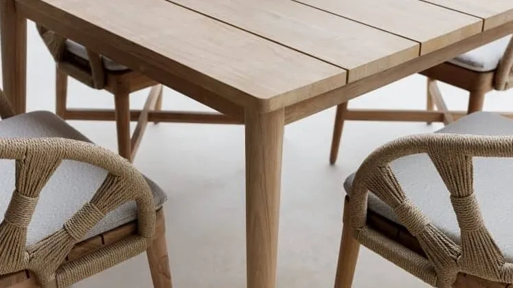Table à manger Oppède en bois massif, vue 4 sur 4