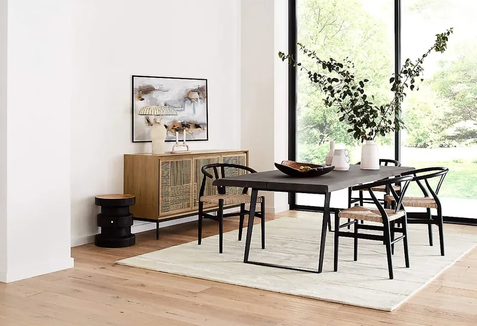 Table à manger ovale Gap en bois massif et marbre, collection tables à manger ELWOOD HOME