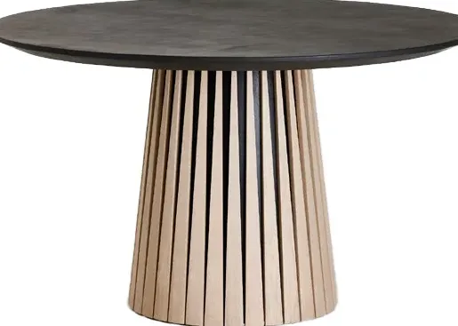 Table à manger Pau en chêne noir, vue 4 sur 4
